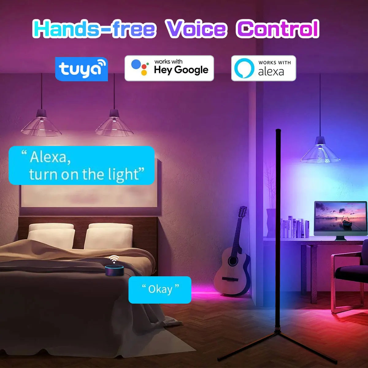 Colorwave: Smart RGB Corner Floor Lamp