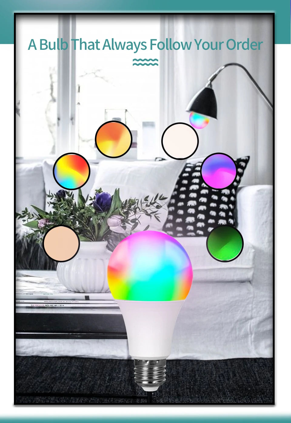 Colorwave: Smart RGB LED Bulb with Bluetooth Control