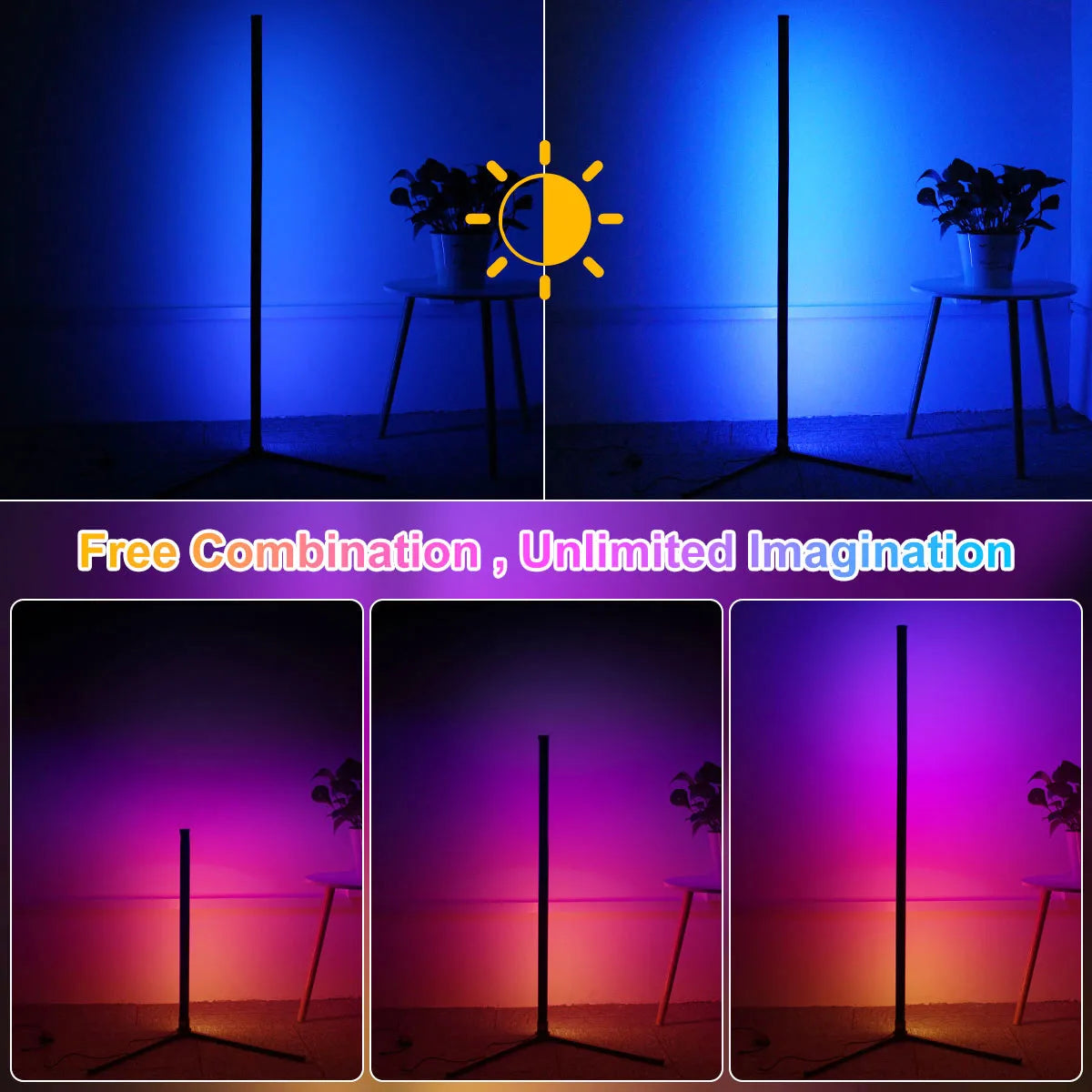 Colorwave: Smart RGB Corner Floor Lamp