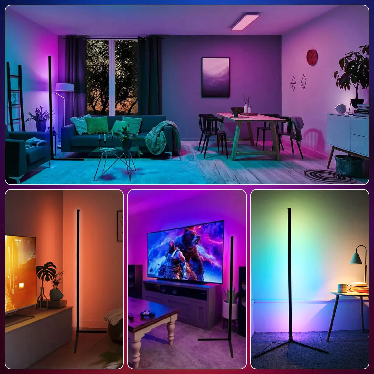 Colorwave: Smart RGB Corner Floor Lamp