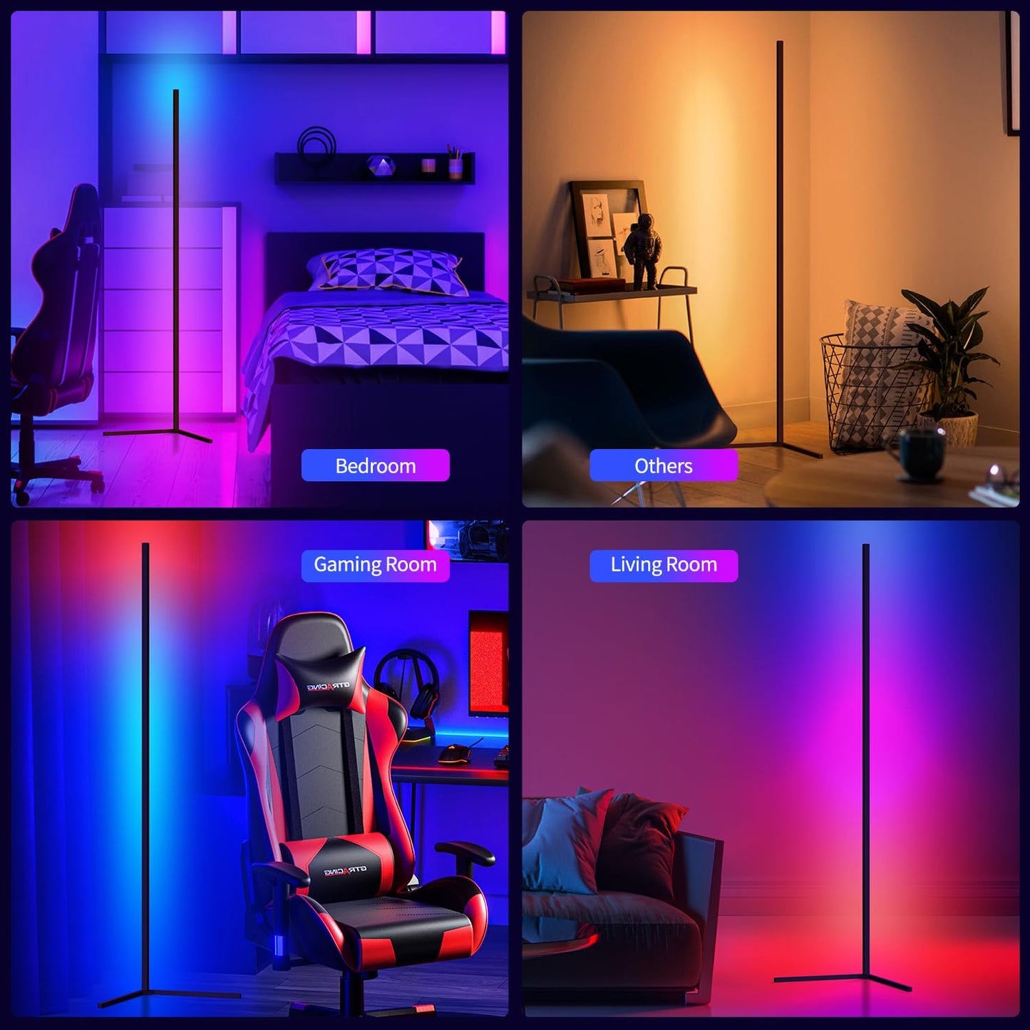 Colorwave: Smart RGB Corner Floor Lamp