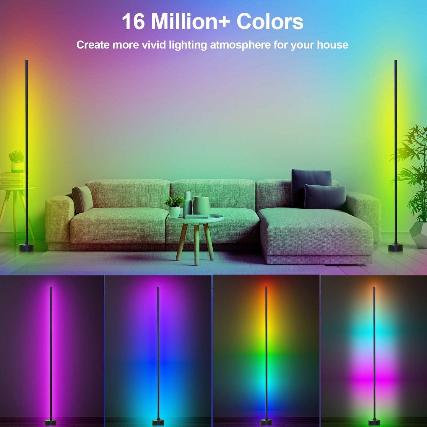 Colorwave: Smart RGB Corner Floor Lamp