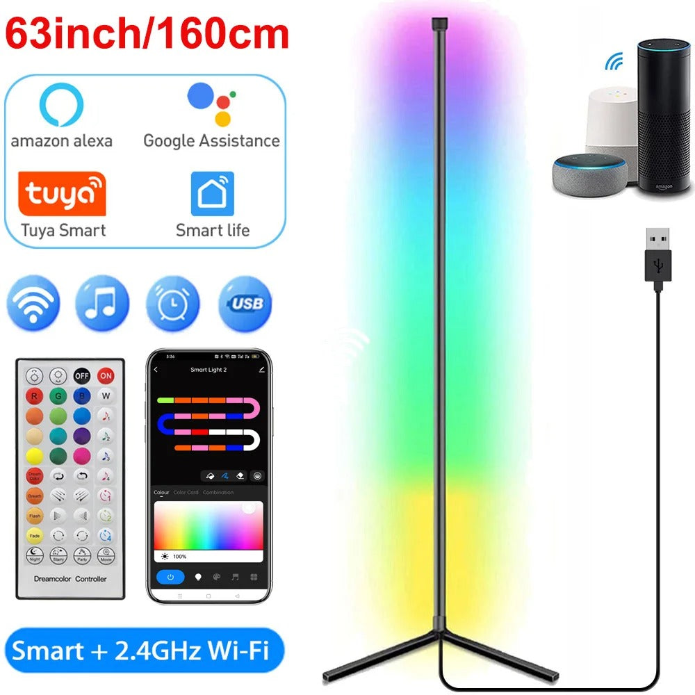 Colorwave: Smart RGB Corner Floor Lamp