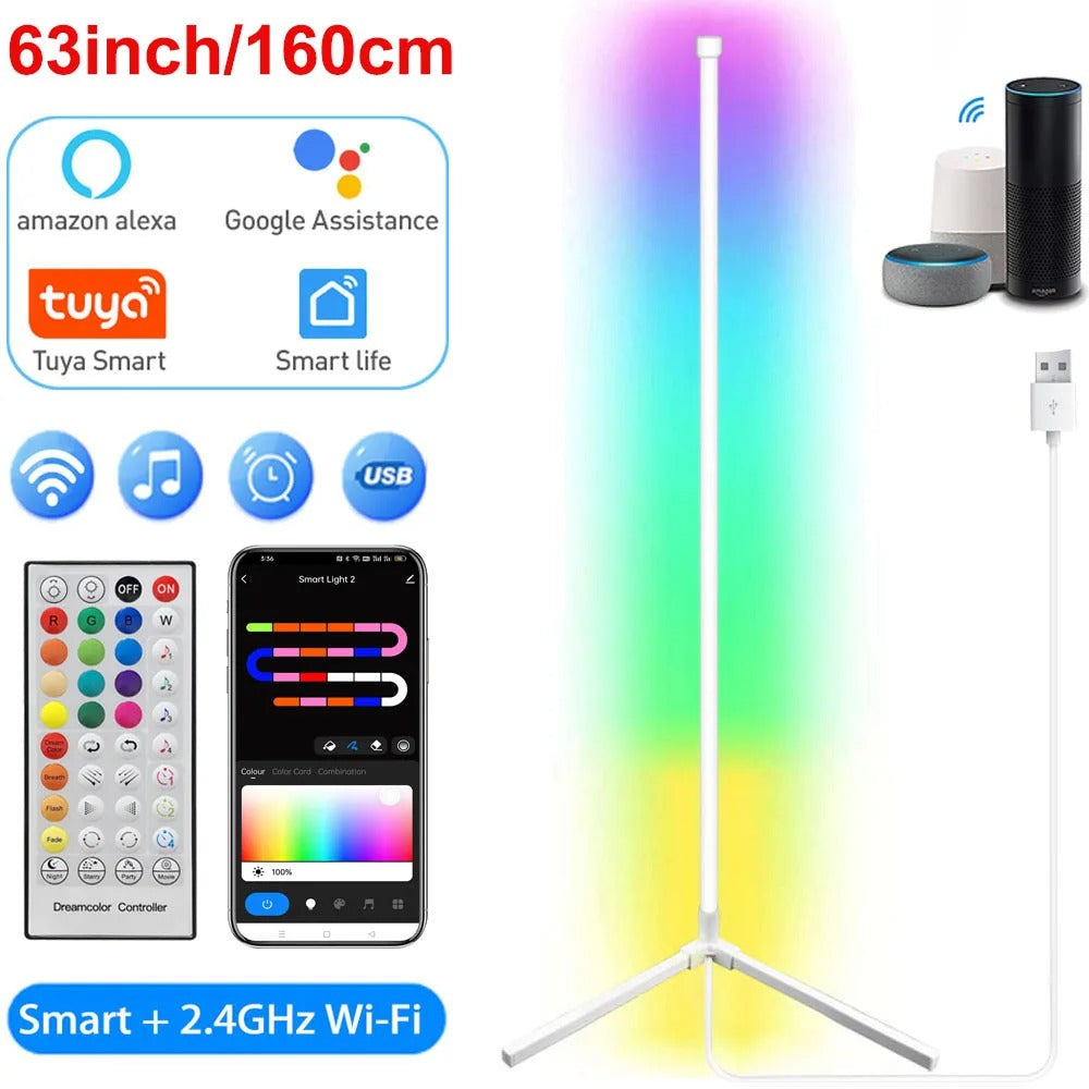 Colorwave: Smart RGB Corner Floor Lamp